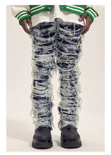 men distressed ripped destroied denim jean pants new fashion patchwork biker jeans streetwear slim pants jogger y2k men s jeans sporty tapered joggers
