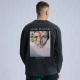 Rainbowtouches Washed Long Sleeve Shirts Vintage Graphic Print Long Shirts Men High Street Fashion Abstrac Washing Oversized Men