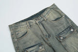 hip hop cargo denim pants streetwear plain denim pants mens harajuku cotton casual joggers jeans loose straight pants trousers unique joggers style 3864