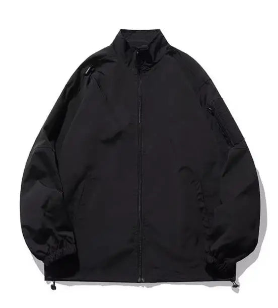 Outdoor Mens Charge Jacket Retro Loose Stand Collar Waterproof Tooling