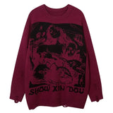 hip hop knitted sweater men winter o neck anime spider web pattern pullover streetwear casual loose sweater warm jumper knitwear 1 oversized graphic print design, aesthetic street look hoodie, unique limited edition hoodie