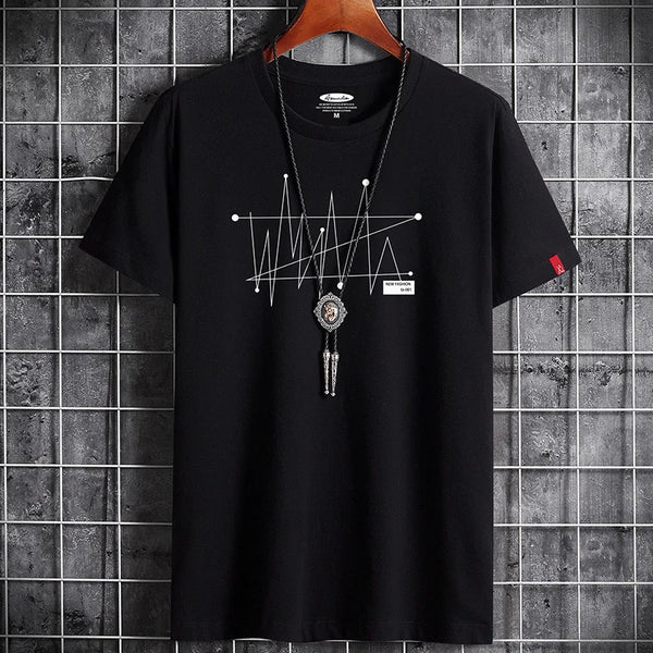 New Hotselling Summer Cotton Trend Print Round Neck Casual Tops T-Shirt