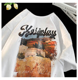 Cyberpunk Broken heart – American Retro Trend Cotton Printed Graphic T Shirt For Coup