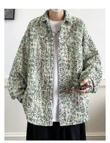 Original New Korean Harajuku Check Jacket Mens Autumn 2024 New Design