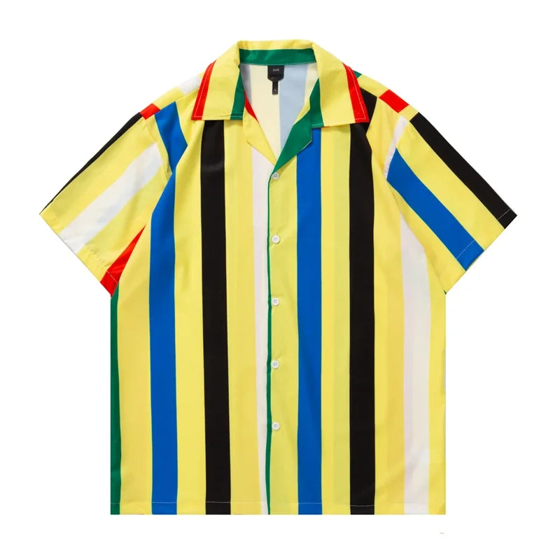 Dark Icon Full Printed Hawaiian Shirt Men Long Sleeve Turn-down Collar Shirts for Men