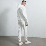 rainbowtouches quality pure cotton 2 piece couple hoodie solid color hip hop casual sportswear pullover mens pants plush urban fashion pants