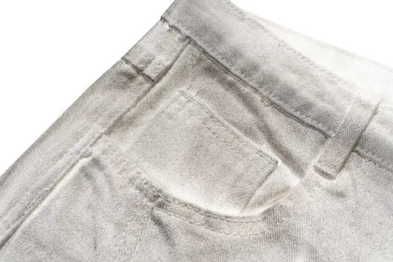 european and american high street washed distressed wide leg jeans pants y2k hip hop splashing ink pleated beggar jeans vintage unique jeans style 1384
