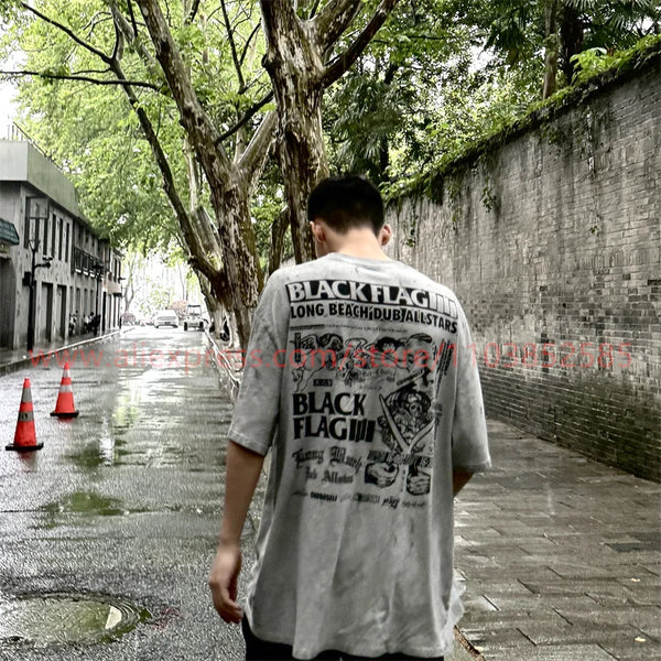 Gothic Graphic tee – 2024 Summer American New Vintage Heavy Short Sleeved T Shirt