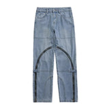 fashion denim straight pants hip hop jeans with zipper streetwear trousers new summer casual joggers men designer jeans for men unique joggers style 1144