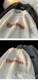 Autumn Goth Letter Printed Crewneck Sweatshirt For Men Y2K Streetwear