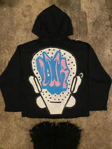Y2K Womens Clothing Sweatshirt Long Sleeved Pullover Handdrawn Pattern