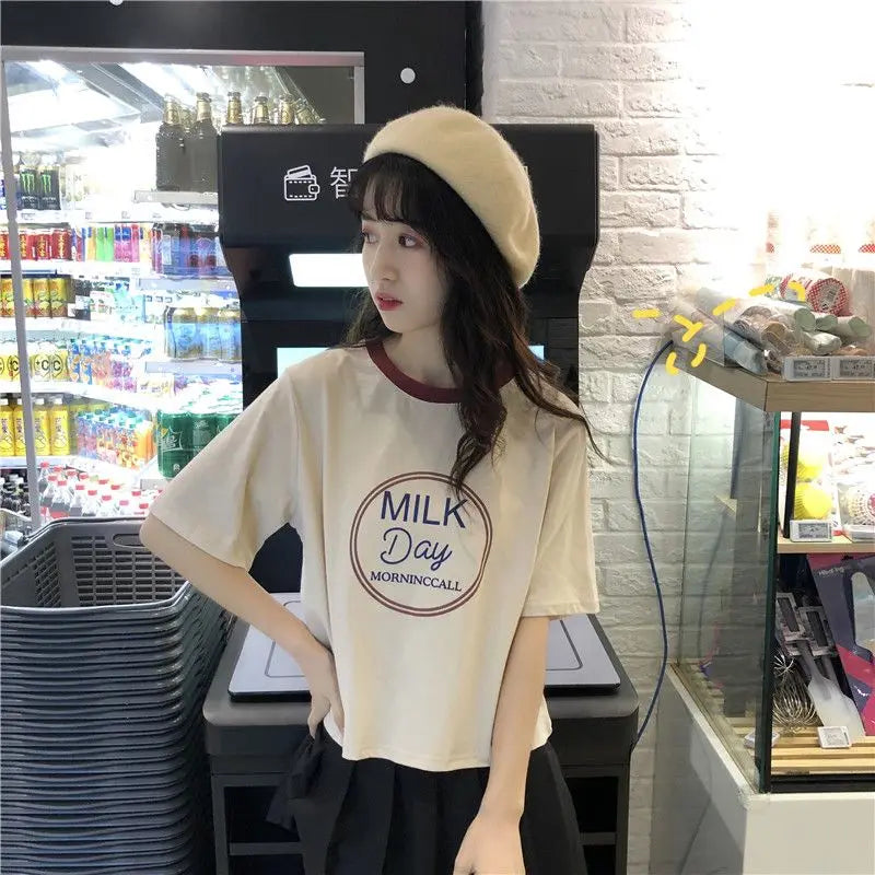 Y2k Tribal flame – Short Short Sleeved T Shirt For Female Students New Korean S