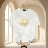 Vaporwave Graphic tee – 2024 Summer New Mens Letter Print Tshirts Cotton Short Sleeve