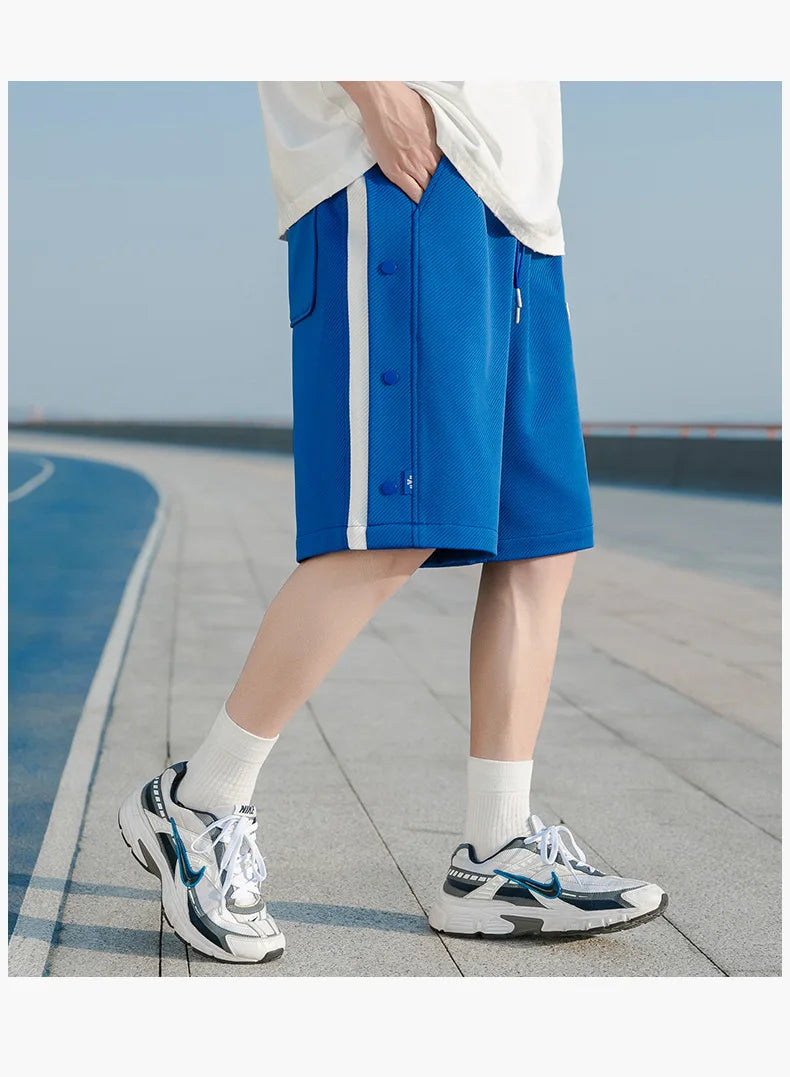 2023 summer new light luxury fashion casual beach pants men straight shorts loose pants boutique clothing simple style unique shorts style 4099