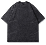 Glitchcore Graphic tee – Vintage Men Black Washed Tshirts Sexy Girls Graphic Print T