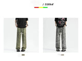 2024 goth tie dye corduroy pants mens autumn baggy wide leg straight casual trousers women drawstring hip hop y2k sweatpants unique joggers style 1358