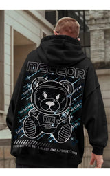 Meteor Bear Graphic Hoodies Oversized Men's Streetwear Hooded Sweatshirt