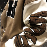 retro baseball bomber, cold season style, for men, fall streetwear outfit, oversized style, layered fashion, modern aesthetic