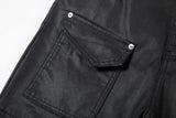 streetwear kanye slim fit feet coated black jeans pants for men pocket brushed wax tapered pants man casual cargo jeans y2k unique cargo style 4560