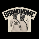 Trapwear Anime panel – New European And American Trendy Gothic Print Oversized T Sh