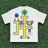 Y2k Vintage t-shirt – American Street Fashion Retro Cartoon Alphabet Print Short S