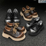 High Street Big Toe Leather Designer Shoes Men Women Streetwear Fashion Hip Hop Vintage Lightweight Casual Increase Derby Shoes