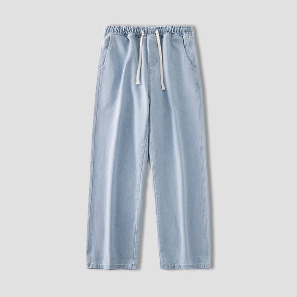 autumn korean fashion drawstring y2k jeans homme classic baggy straight wide leg pants 2023 new hip hop streetwear casual jean ripped baggy denim