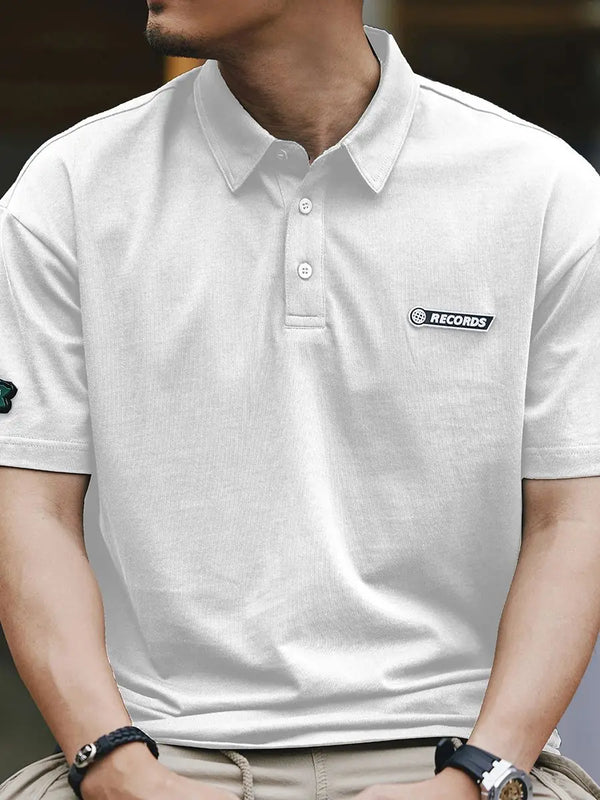 Anime Chrome logo – Korean Style Summer Minimalist Style Short Sleeved Polo Shir