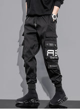 mens cargo pants elastic waist trousers with pockets streetwear hip hop loose fit ankle drawstring military sweatpants joggers unique joggers style 2527