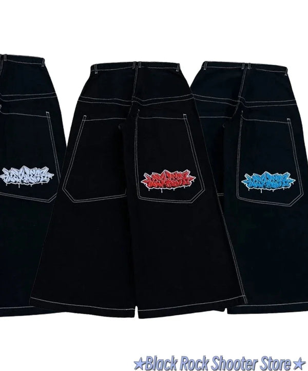 hip hop letter embroidery baggy jeans harajuku y2k streetwear wexwear jeans gothic pants womens high waist wide leg trousers vintage washed jeans