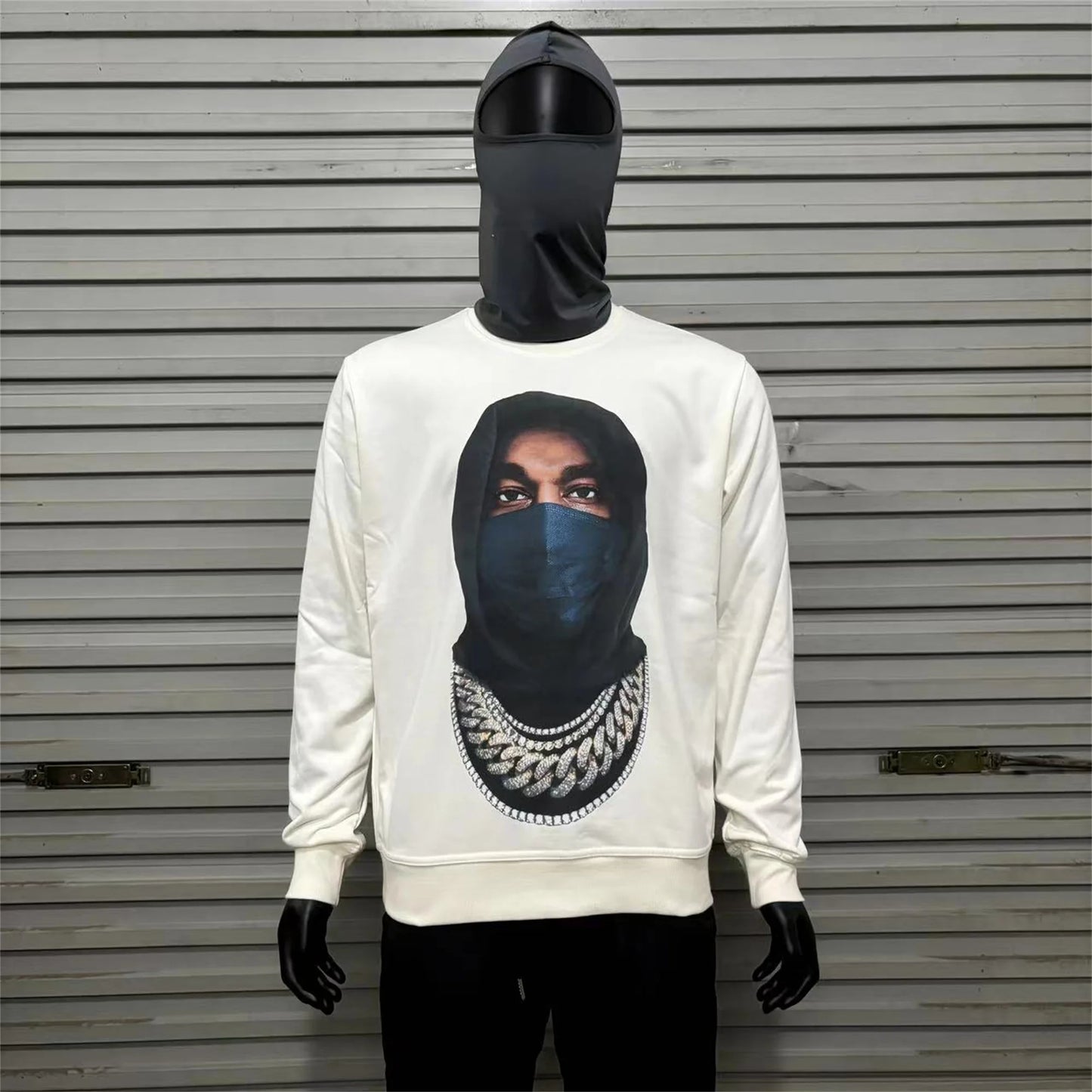 New 242SS Portrait Print High-Street Full Cotton Quality Heavyweight Casual Loose Pullover Long Sleeve Sweatshirt Tops For Men