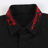 New 2022 Luxury Men Classic Embroidered bee stripe Fashion Cotton Casual Shirts Shirt High Quality Short Sleeves A68