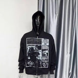 Y2k Pullover Hoodie Winter Sweatshirt Long Sleeved Tops Vintage Hip-Hop Streetwear Cartoon Printed