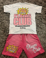 Grunge Oversized shirt – Ybg Playas Club Set Two Piece Set Graphic T Shirt Short Jean