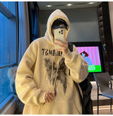 New Gothic Butterfly Printed Hooded Sweatshirt For Men Y2K Harajuku Fa