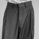 mens straight tube ice silk pants casual slacks youth thin wide leg pants business summer pants soft vintage trousers unique default style 990