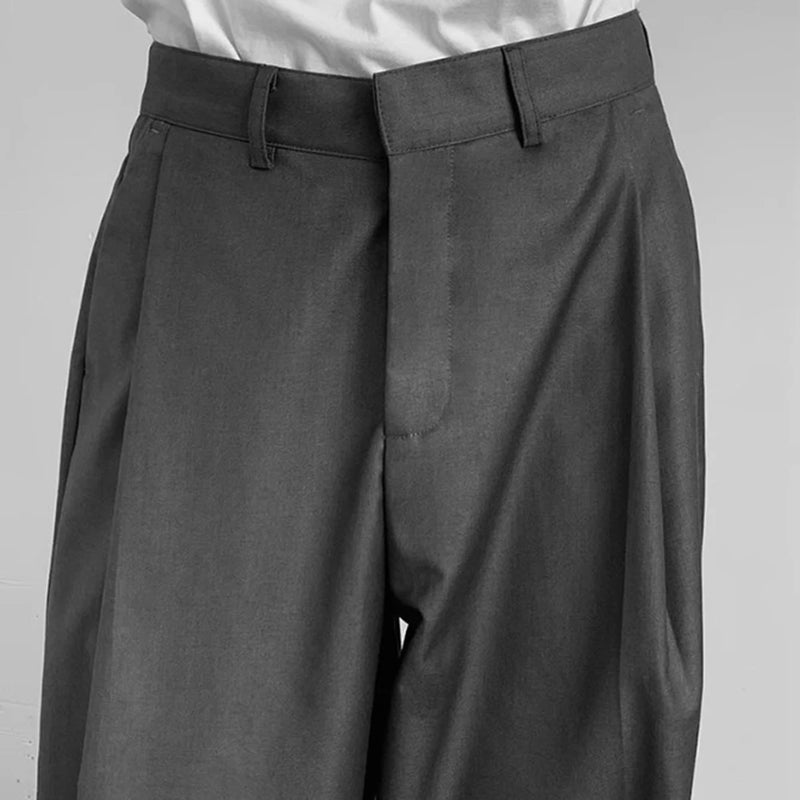 mens straight tube ice silk pants casual slacks youth thin wide leg pants business summer pants soft vintage trousers unique default style 990