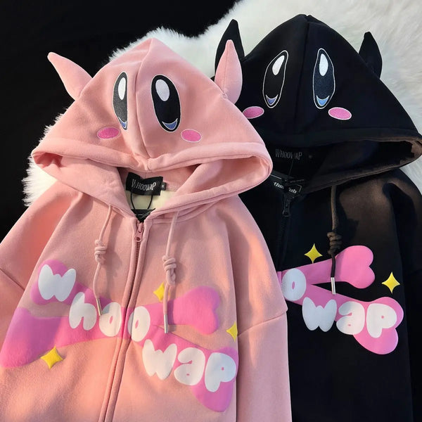 Harajuku Tee – Harajuku Devil Embroidery Hoodies Women Japanese Sweet Stree – Streetwear Fashion for Men & Women