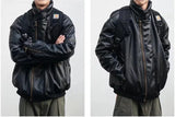 japanese street motorcycle set men thickened stand collar hip hop leather jacket harajuku casual pants 2 pcs bomber suit 2023 unique default style 4902