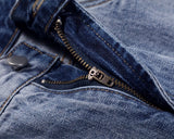 american vintage trendy deconstructed ruffled denim jeans mens flared distressed jeans pants high street straight jeans for male unique jeans style 788