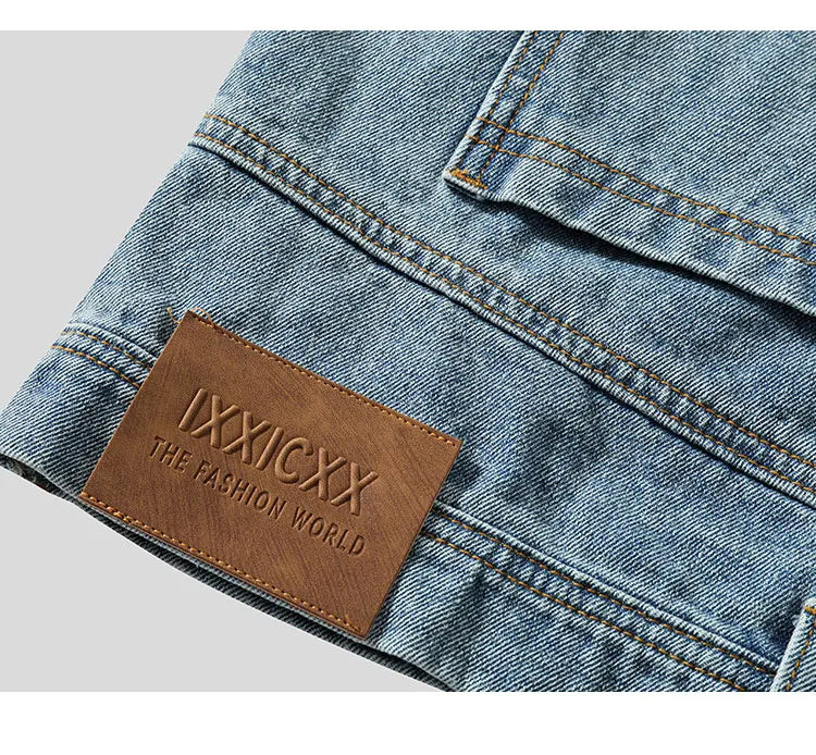 High Street Denim Short Retro Blue Jeans Summer New Men's Baggy Shorts Y2k Oversize Clothes Unisex Jeans