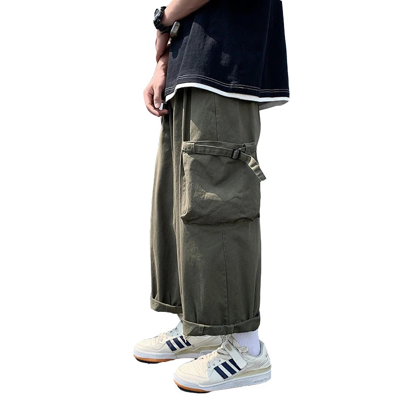 rainbowtouches cargo pants big pocket high street fashion hip hop tide card trousers men loose straight pant superior quality unique cargo style 866