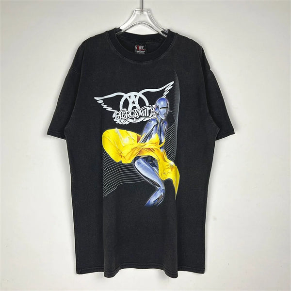 Y2K oversized shirt featuring summer vintage retro style printing washed casual loose high street tops t shirt for men