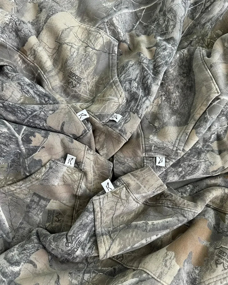 Heavy Weight Hoodies Women Y2K Camouflage Pattern Pullover Streetwear
