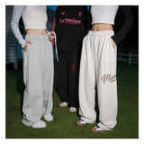 american fashion letter hip hop wide leg pants mens y2k streetwear baggy straight pantalones hombre new gym sports trousers unique default style 517