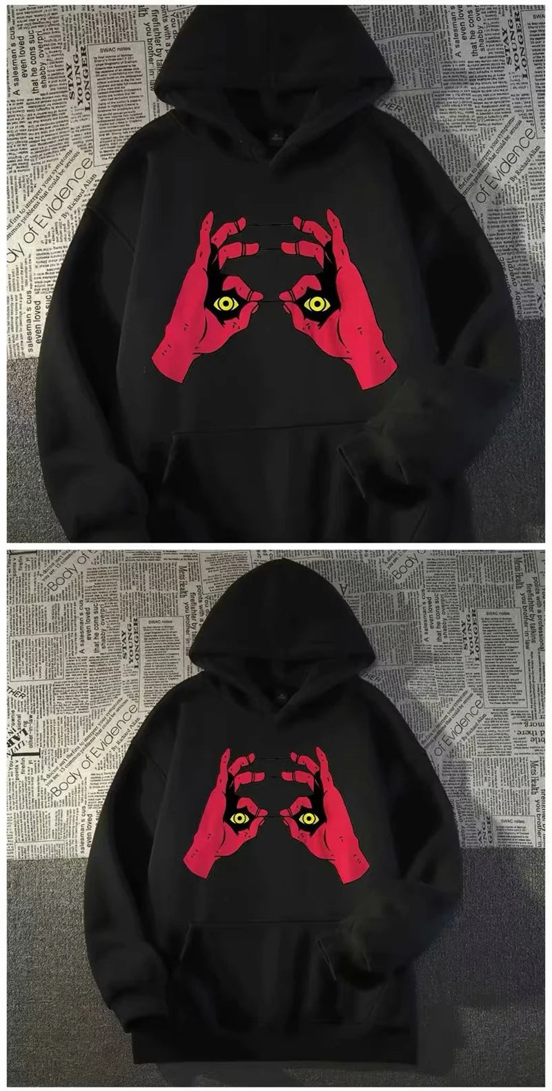 Funny Anime Graphic Printed Hoodies For Men Hip Hop Fashion Hoody Sweatshirts