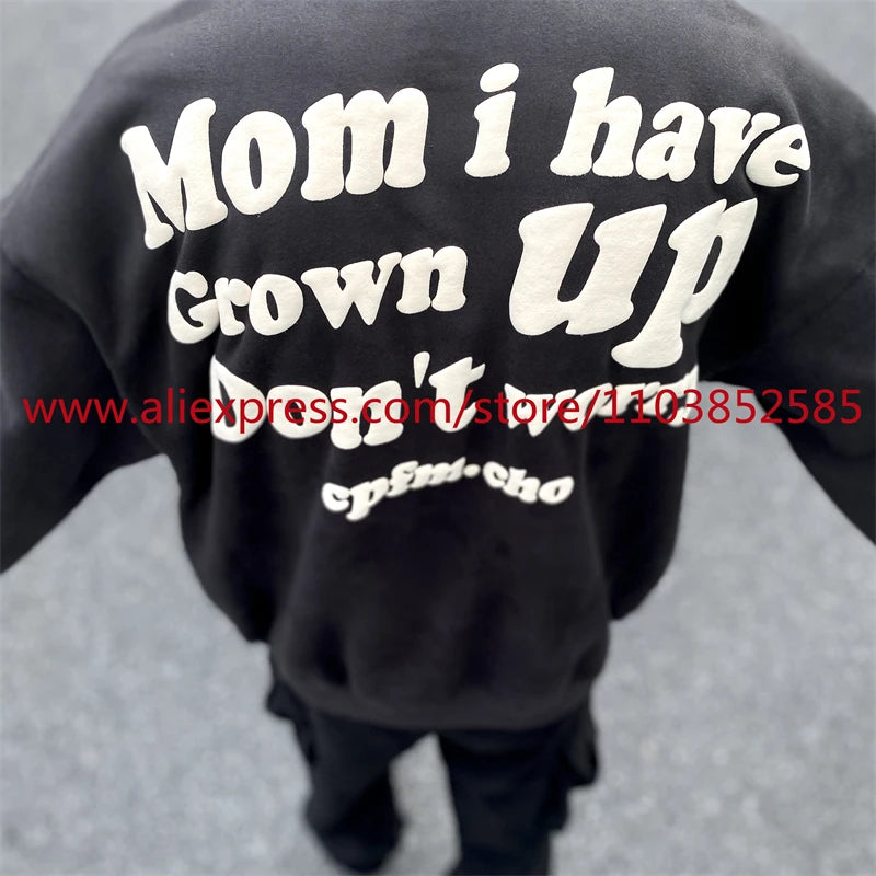 2024 Autumn Winter New American Heavy Duty Vintage Hoodie Long Sleeve