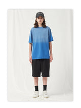 Spring Summer New Products Fried Color Wash Water Gradient Color Loose Short-sleeved Casual Basic Bottoming Round Neck