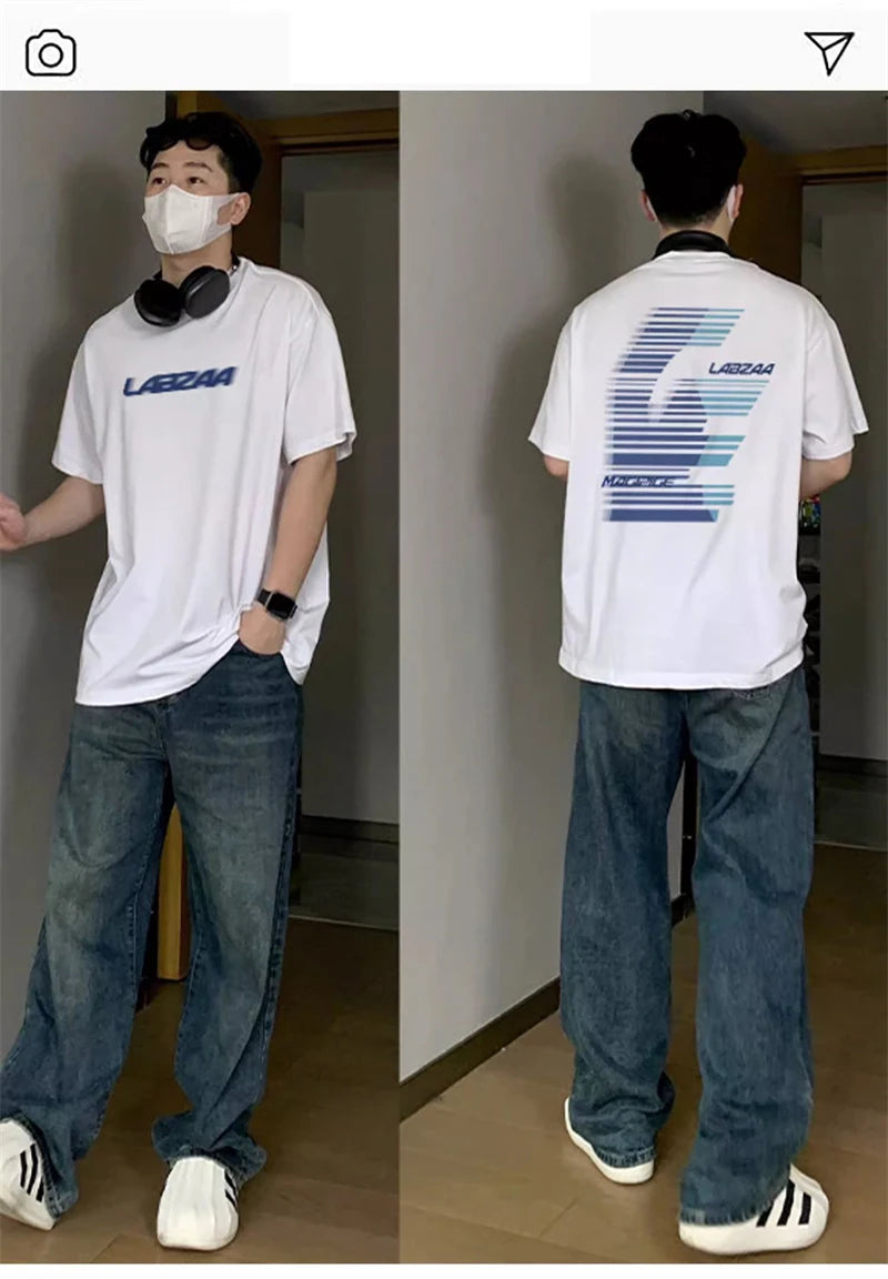 Y2k Chrome print – Summer Creative Letter Printed T Shirts For Men High Street