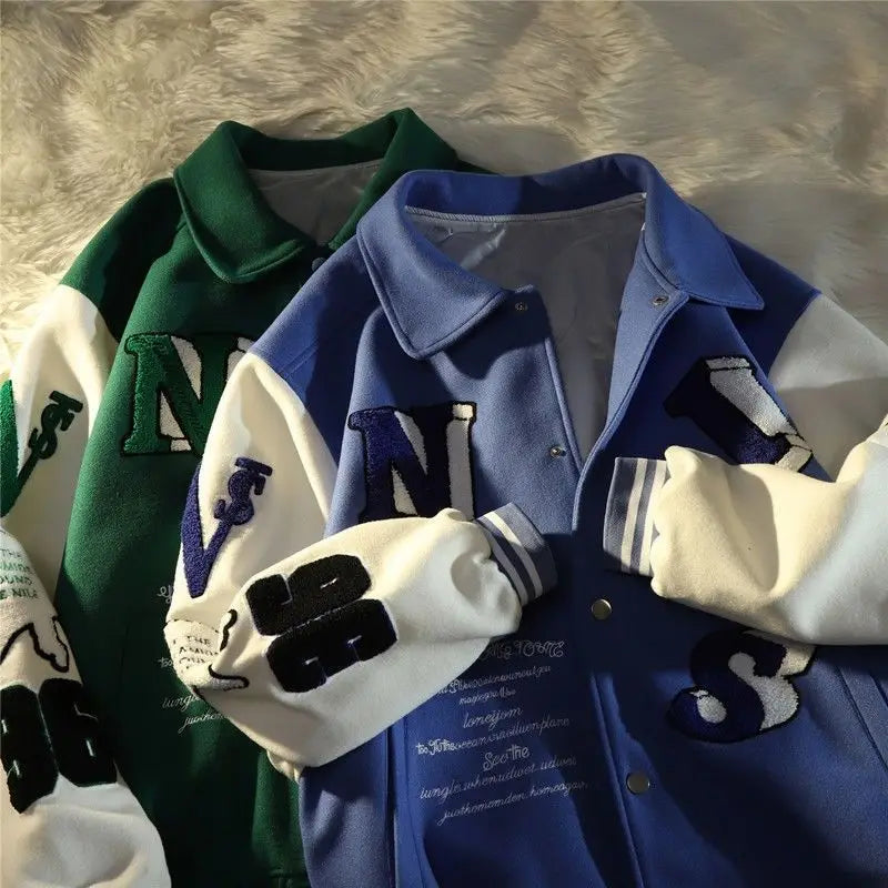 Retro Baseball Jacket for Men Cold Weather Jacket